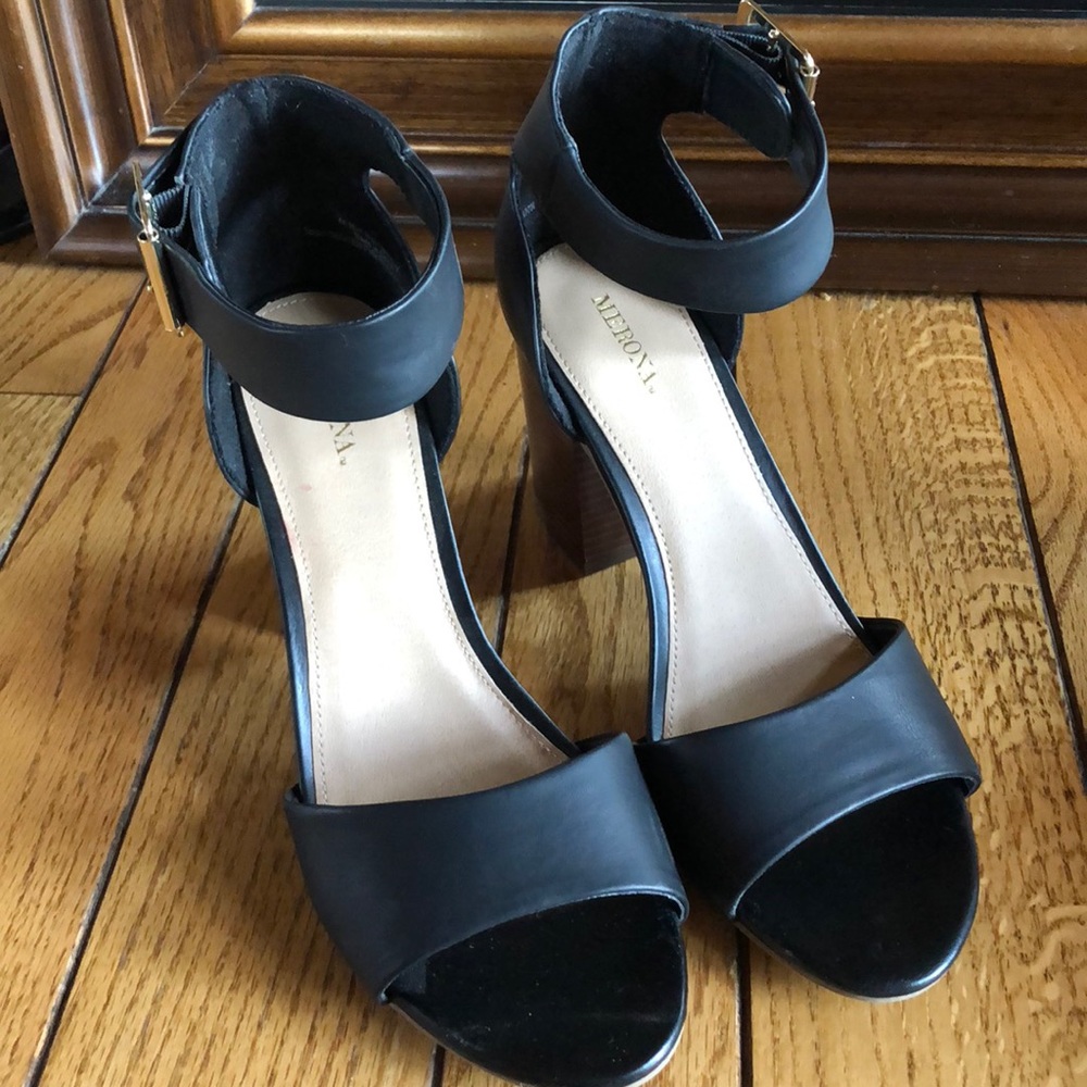 Black strappy heels